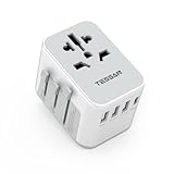 TESSAN Universal Reisestecker mit 3 USB + 1 USB C